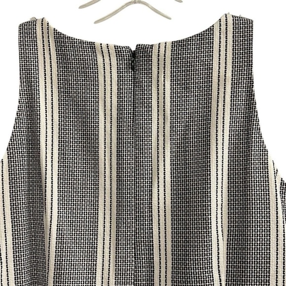 Ann Taylor Women's Size 8 Black & White Striped Shift Dress Knee Length Lined - Picture 6 of 8